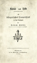 Kabale und Liebe - Friedrich Schiller - Historisches Buchcover